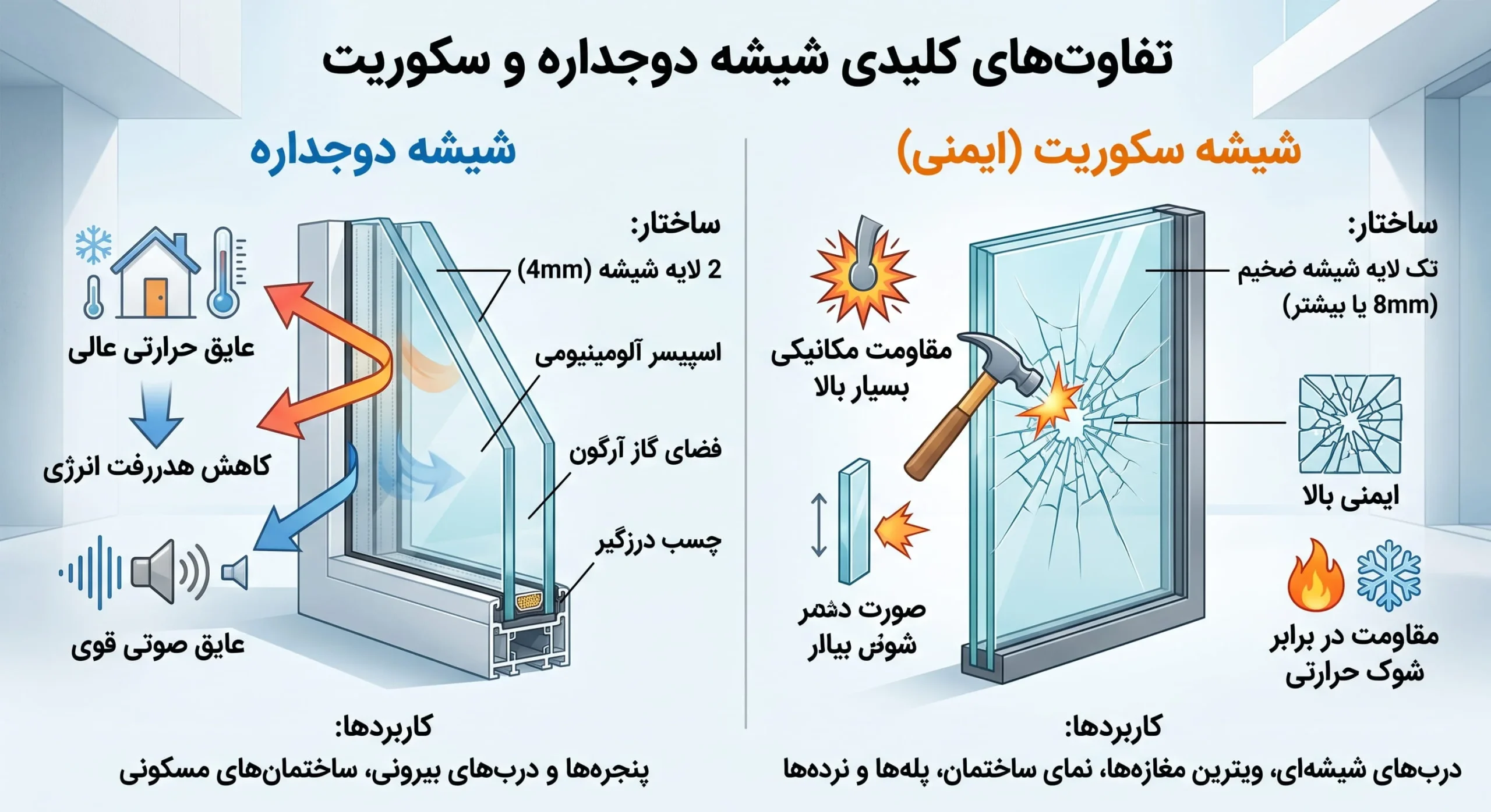 شیشه دوجداره و سکوریت